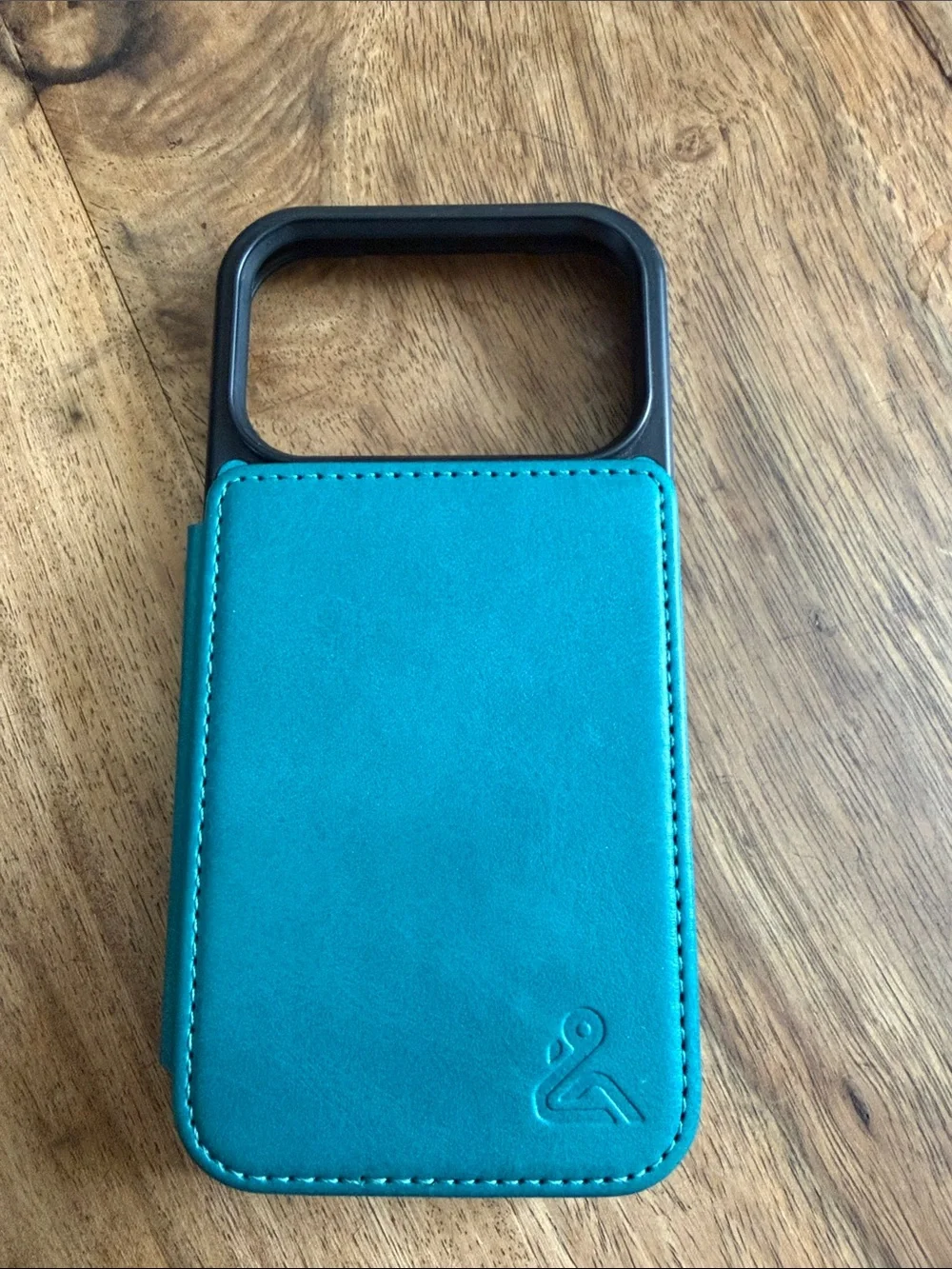 Teal Leather Phone Case with Black Frame - Premium Protective case iPhone 17 Pro